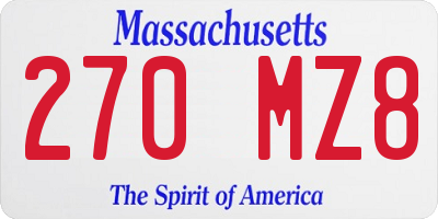MA license plate 270MZ8