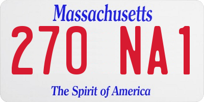 MA license plate 270NA1