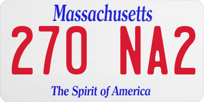 MA license plate 270NA2