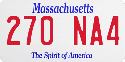 MA license plate 270NA4