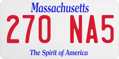 MA license plate 270NA5