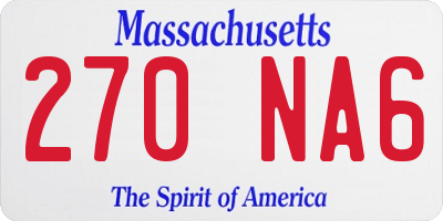 MA license plate 270NA6