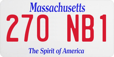 MA license plate 270NB1