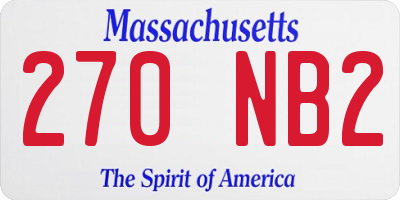 MA license plate 270NB2