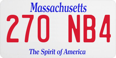 MA license plate 270NB4