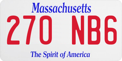 MA license plate 270NB6