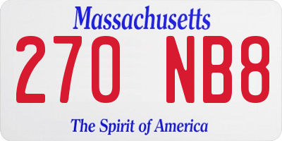 MA license plate 270NB8