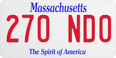 MA license plate 270ND0