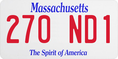 MA license plate 270ND1