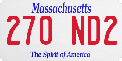 MA license plate 270ND2