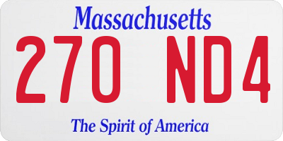 MA license plate 270ND4