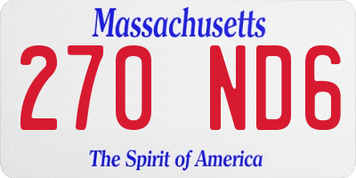 MA license plate 270ND6