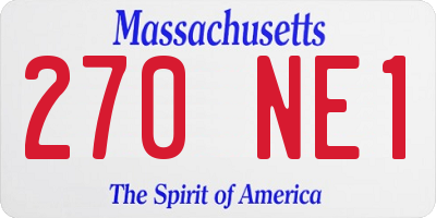 MA license plate 270NE1