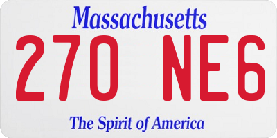 MA license plate 270NE6
