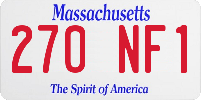 MA license plate 270NF1
