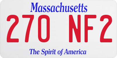 MA license plate 270NF2