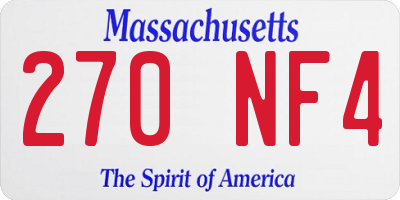 MA license plate 270NF4