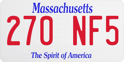 MA license plate 270NF5