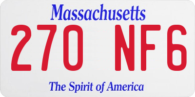 MA license plate 270NF6