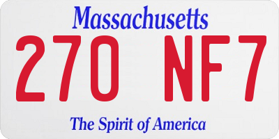 MA license plate 270NF7