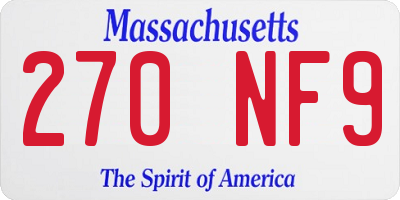 MA license plate 270NF9