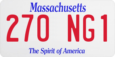 MA license plate 270NG1