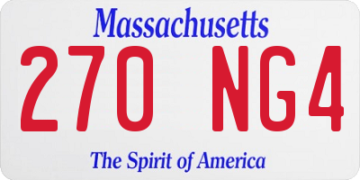 MA license plate 270NG4