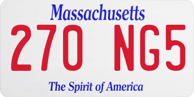 MA license plate 270NG5