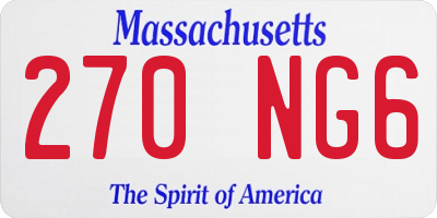 MA license plate 270NG6