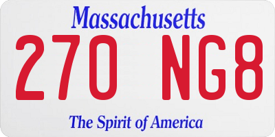 MA license plate 270NG8