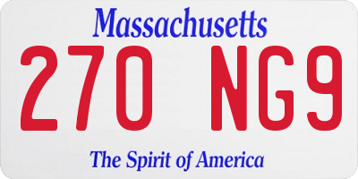 MA license plate 270NG9