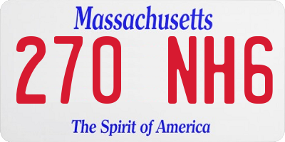 MA license plate 270NH6