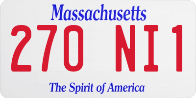 MA license plate 270NI1