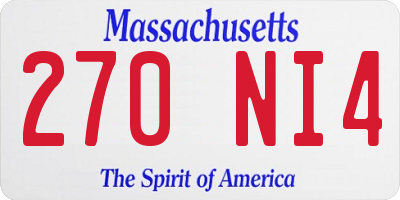 MA license plate 270NI4