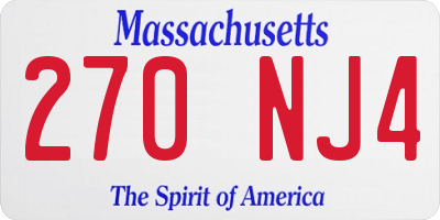 MA license plate 270NJ4