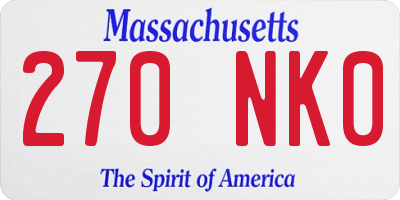 MA license plate 270NK0