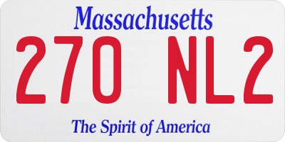 MA license plate 270NL2