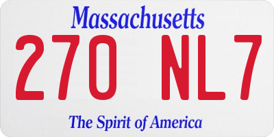 MA license plate 270NL7