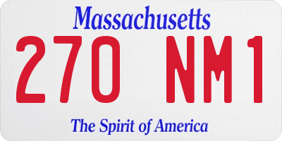 MA license plate 270NM1