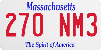 MA license plate 270NM3