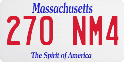 MA license plate 270NM4