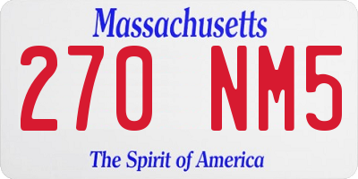 MA license plate 270NM5