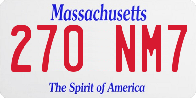 MA license plate 270NM7