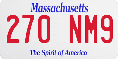 MA license plate 270NM9