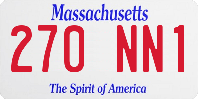 MA license plate 270NN1