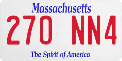 MA license plate 270NN4