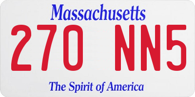 MA license plate 270NN5