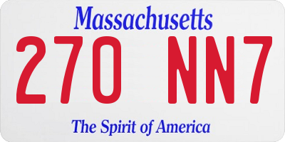 MA license plate 270NN7