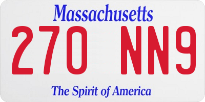 MA license plate 270NN9