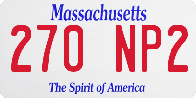 MA license plate 270NP2